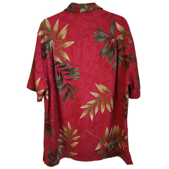 Havana Jack's Cafe Shirt Men's Size M Red Tropical Print Short Sleeve Button up - Picture 3 of 11
